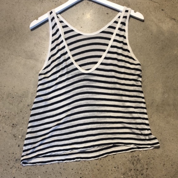 T by Alexander Wang White and Black Stripe Tank - Picture 1 of 6
